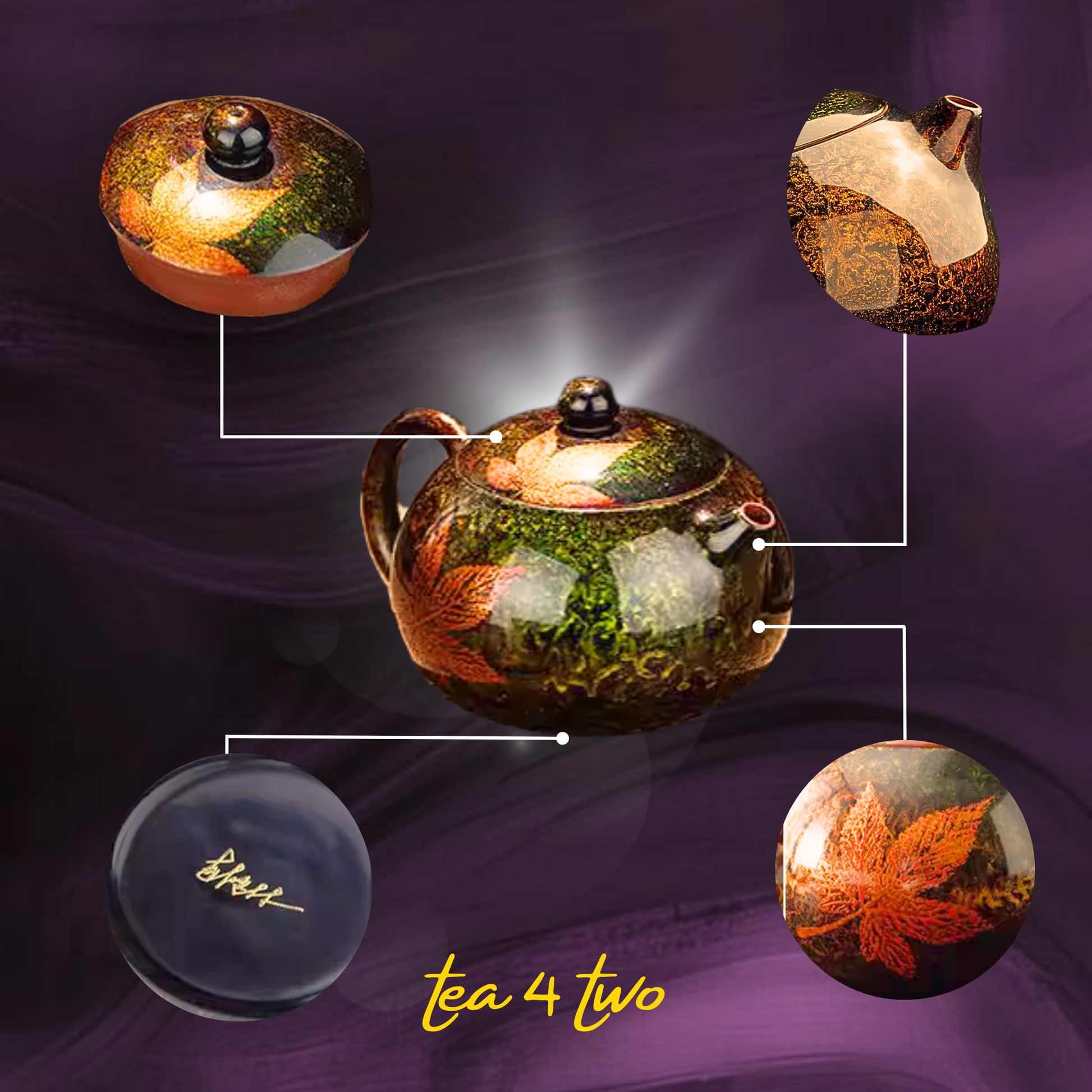 Color-Glaze Lacquered Teapot
